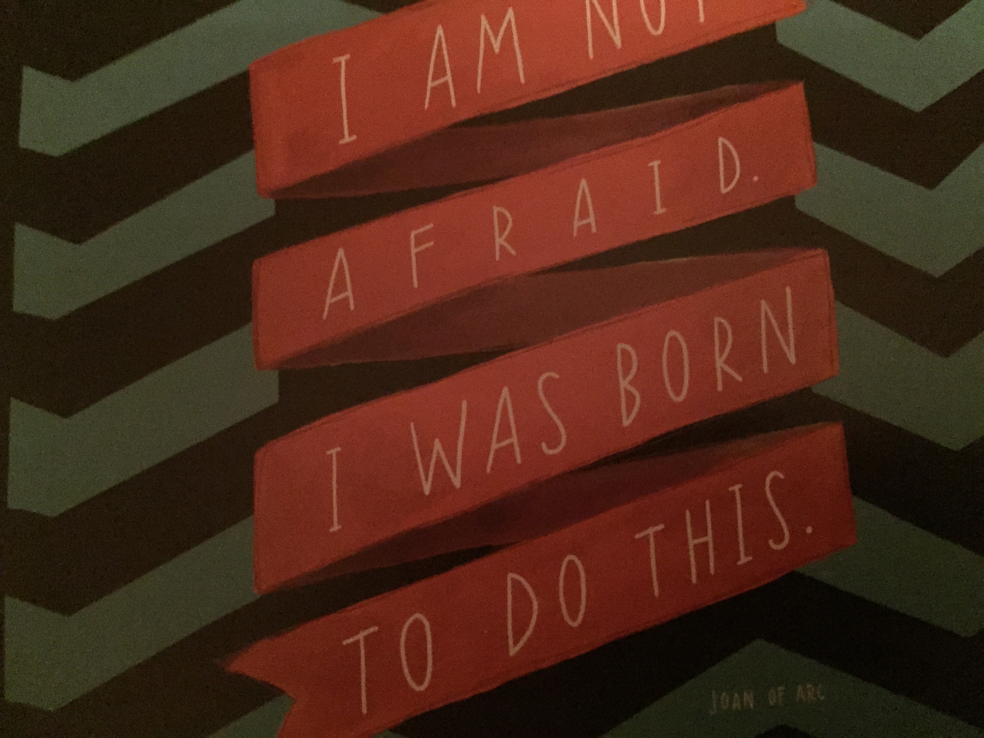 I am not afraid, I was born to do this.